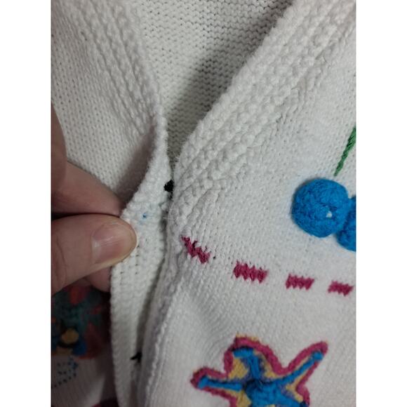 Robin Sinkler Women's White Embroidered Ramie-Cotton Button-Front Vest Size L - Picture 5 of 7